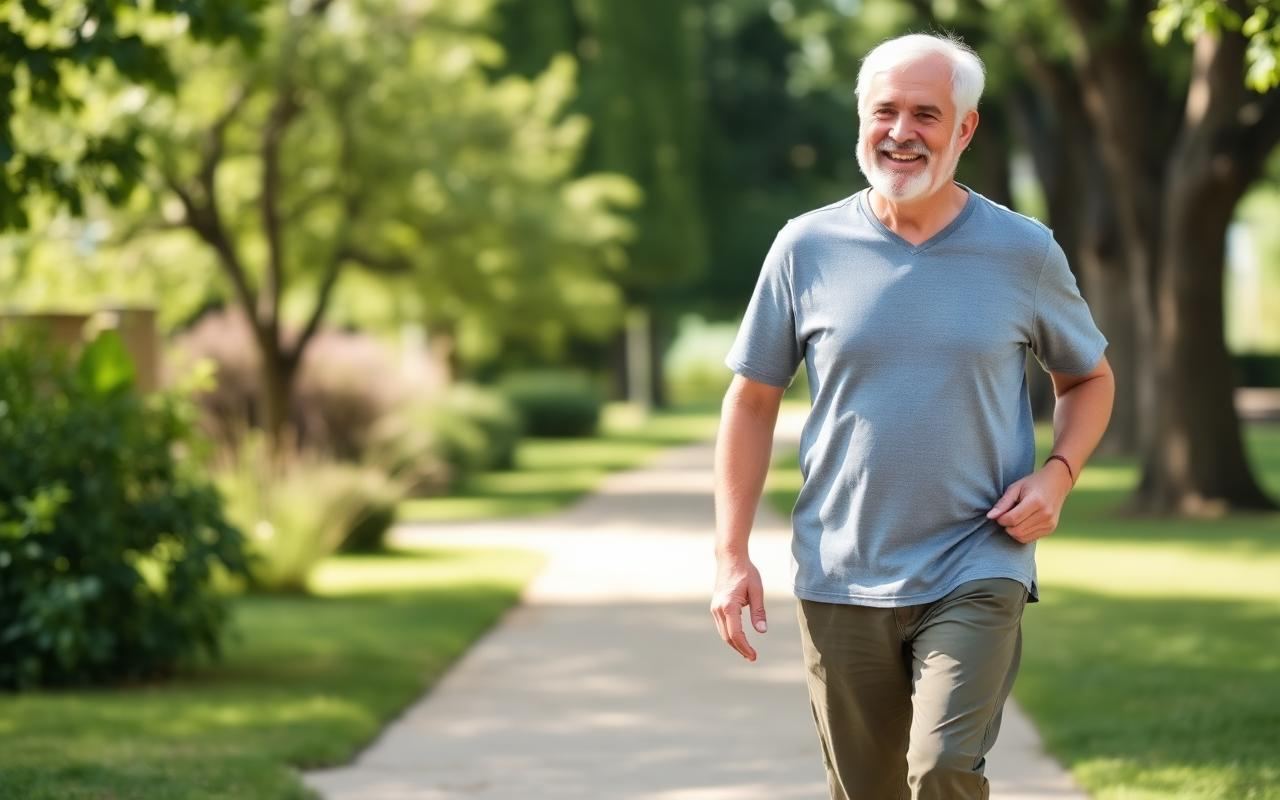 Smiling patient walking pain-free outdoors after successful chiropractic recovery