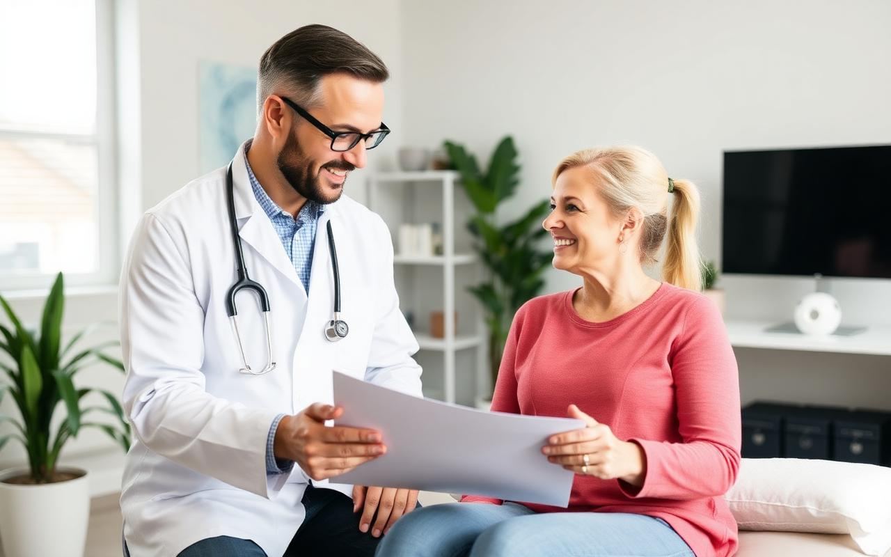 Chiropractor reviewing a personalized treatment plan with a patient in a Pottsville, PA clinic