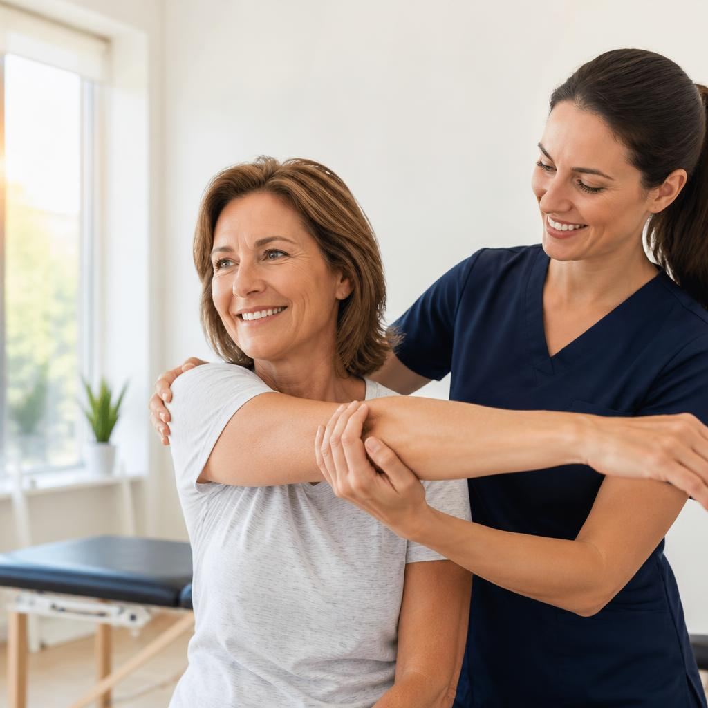 Physical therapist guiding a patient through rehabilitation exercises in a bright modern Pottsville, PA clinic